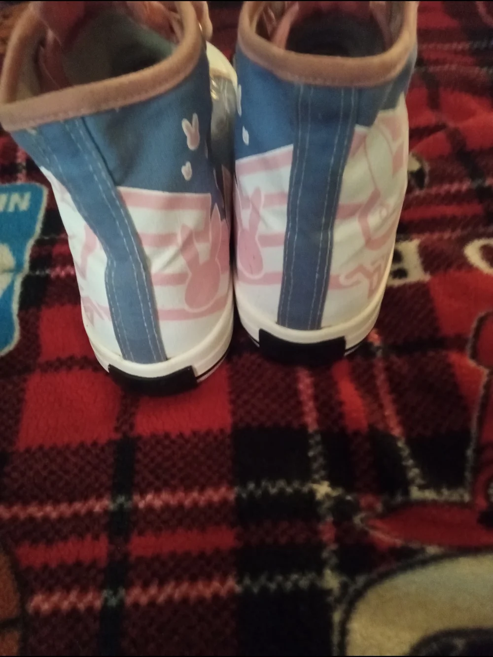 Converse High-Top Sneakers in Blue and Pink